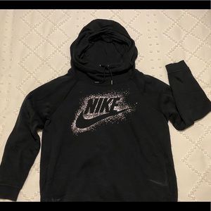 Large black Nike cowl neck hoodie - like new!!
